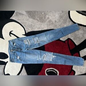 American Eagle Outfitters Light Blue Ripped Skinny Jeans